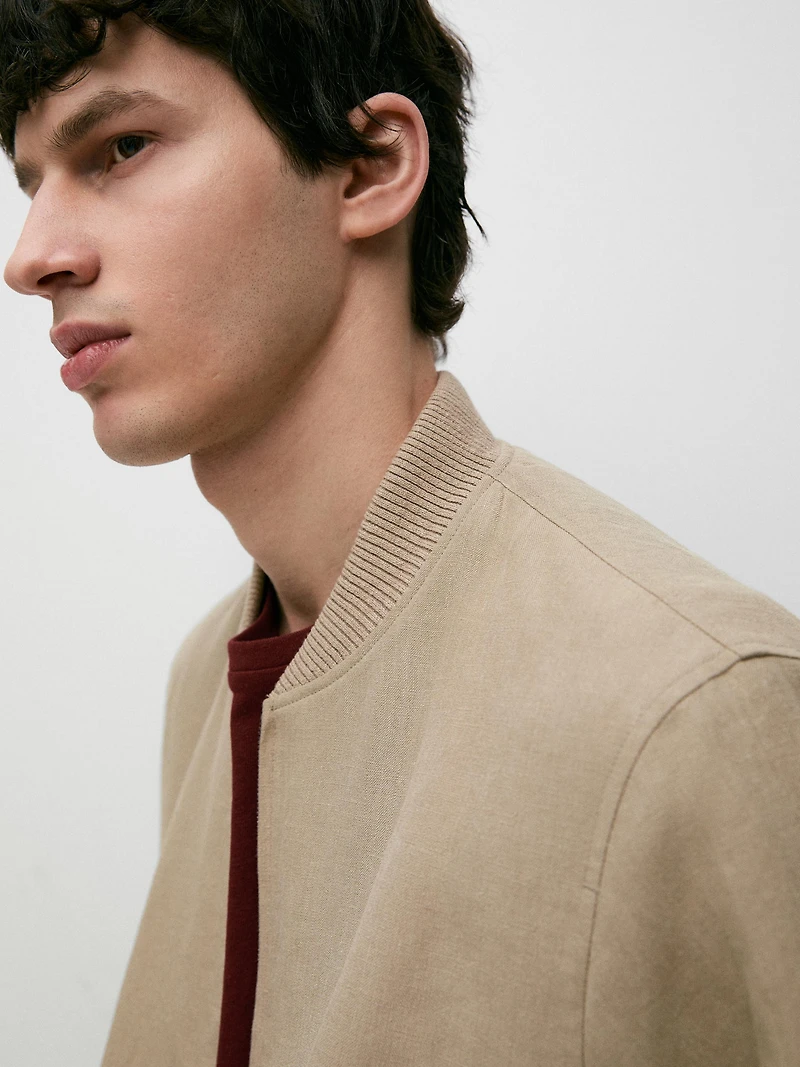 Linen bomber jacket