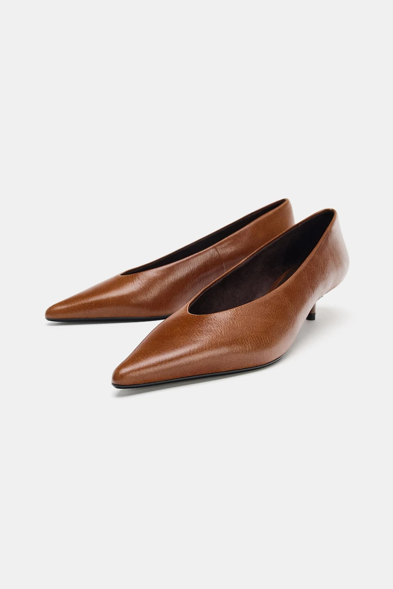 CHAUSSURES À TALONS KITTEN EN CUIR