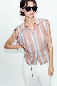 LACED STRIPED SHIRT