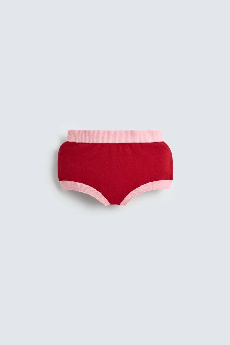 100% CASHMERE KNIT SHORTS HARRY LAMBERT FOR ZARA X DISNEY