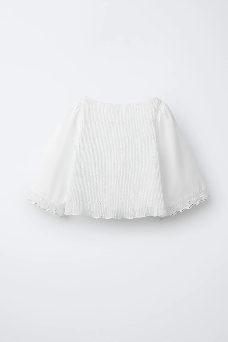 PLEATED LACE TOP