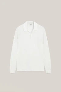 100% linen long sleeve polo shirt