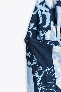 FLORAL PRINT HALTER MIDI DRESS