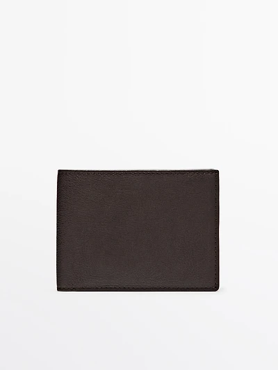 Portefeuille format paysage en cuir nappa