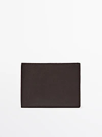 Portefeuille format paysage en cuir nappa
