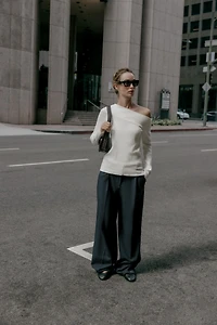 ASYMMETRIC SOFT RIBBED TOP