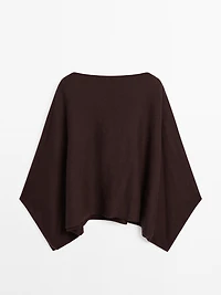 100% cashmere short knit cape