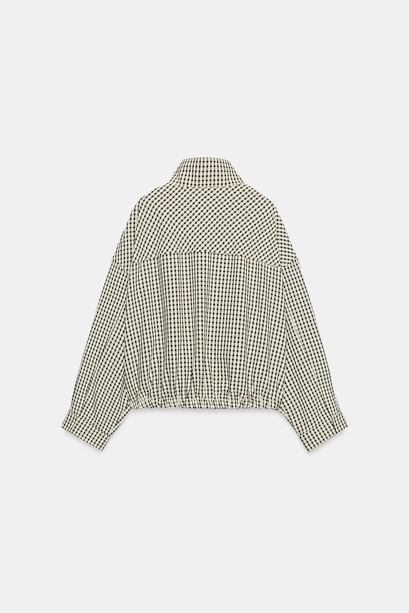 PLAID BOMBER JACKET