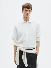 Regular fit cotton blend shirt - LIMITED