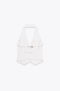 TOP Z1975 COURT EN JEAN HALTER