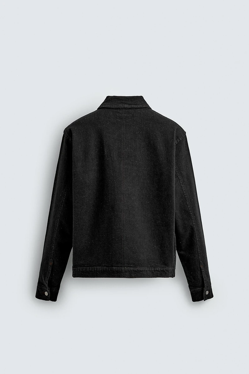 DENIM ZIP-UP OVERSHIRT