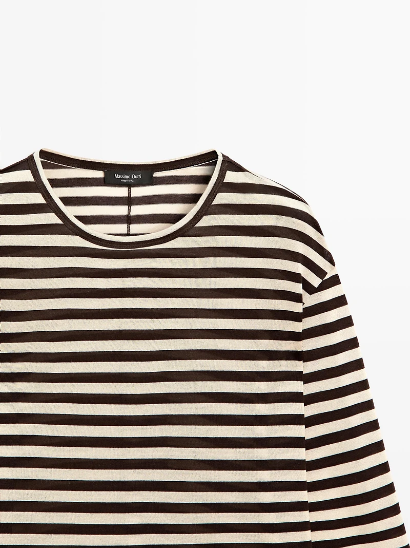 Oversize striped long sleeve T-shirt
