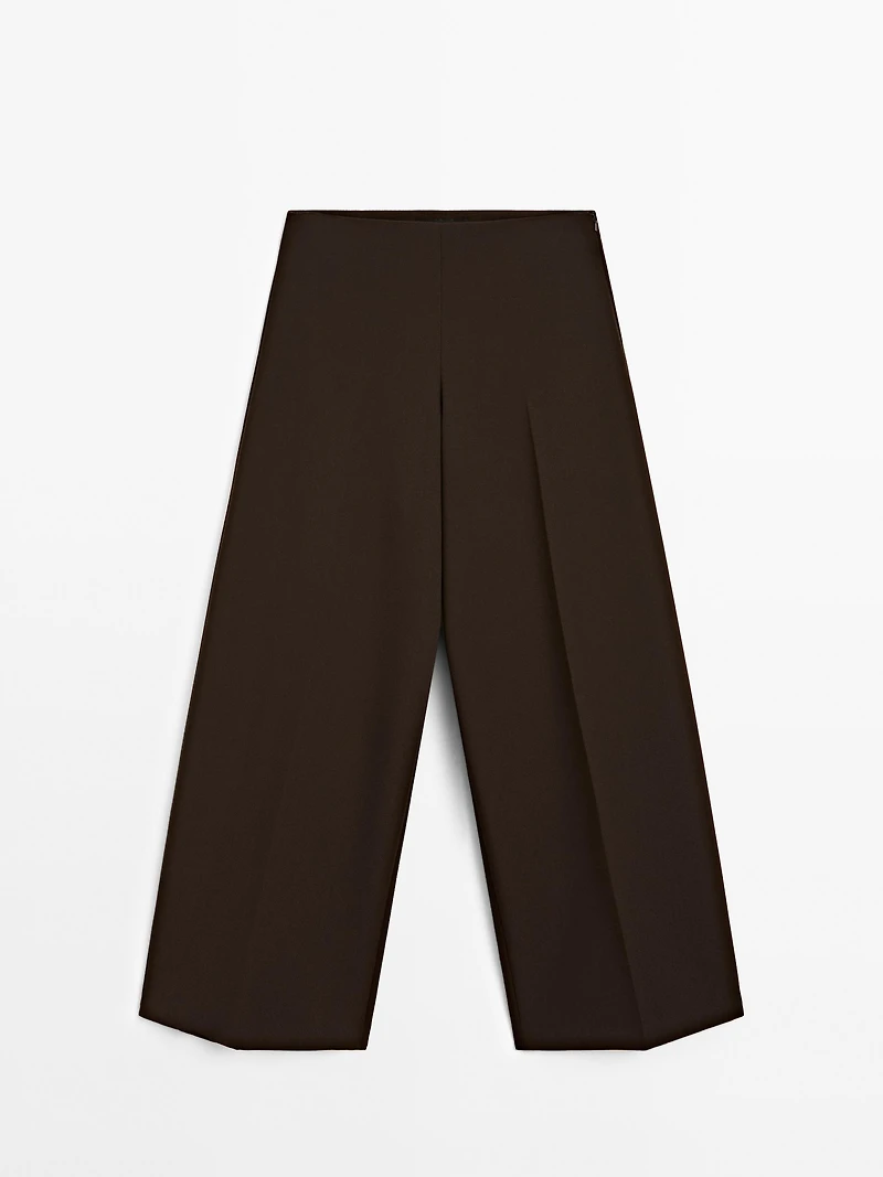 High-waist wide-leg trousers