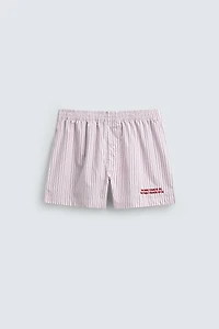 EMBROIDERED TEXT POPLIN BOXERS