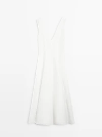 Flowing linen blend midi dress