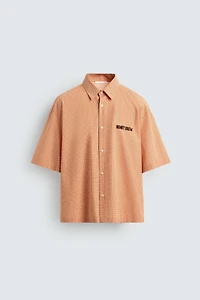 CONTRASTING EMBROIDERED PLAID SHIRT