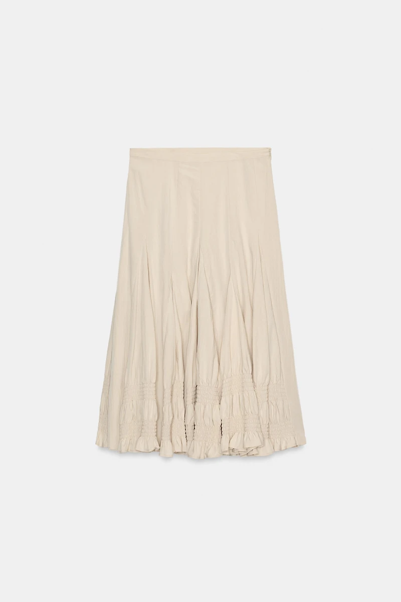 GODET MIDI SKIRT