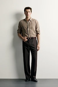 100% LINEN CHECKED SHIRT