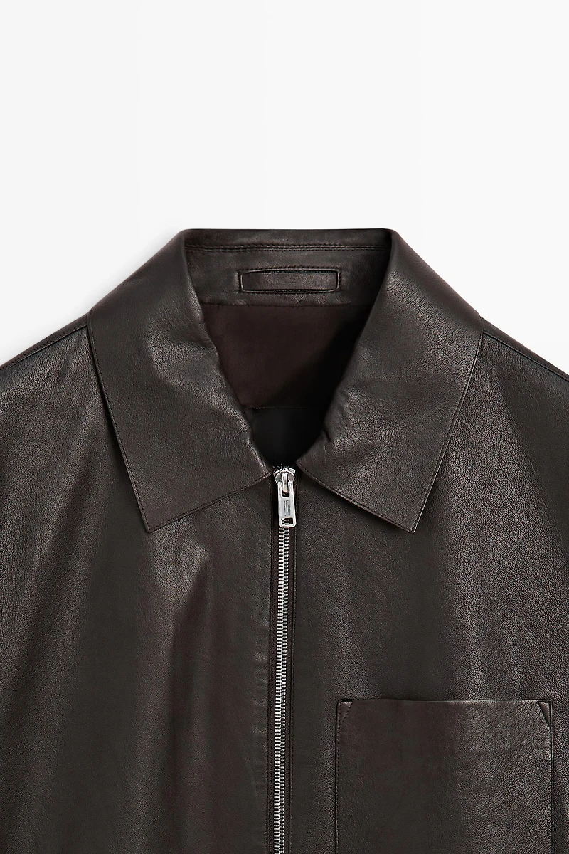 Nappa leather jacket with pocket