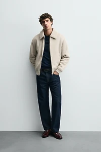 VESTE EFFET DAIM BI-MATIÈRE