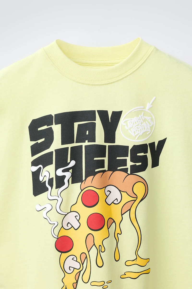 PIZZA PRINT T-SHIRT