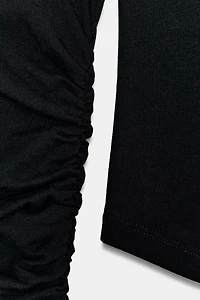 COTTON MODAL RUCHED T-SHIRT