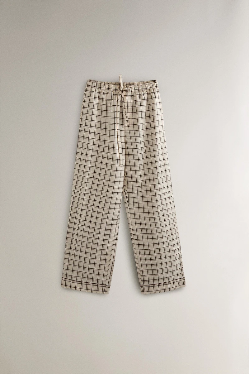 CHRISTMAS CHECK COTTON PAJAMA SET