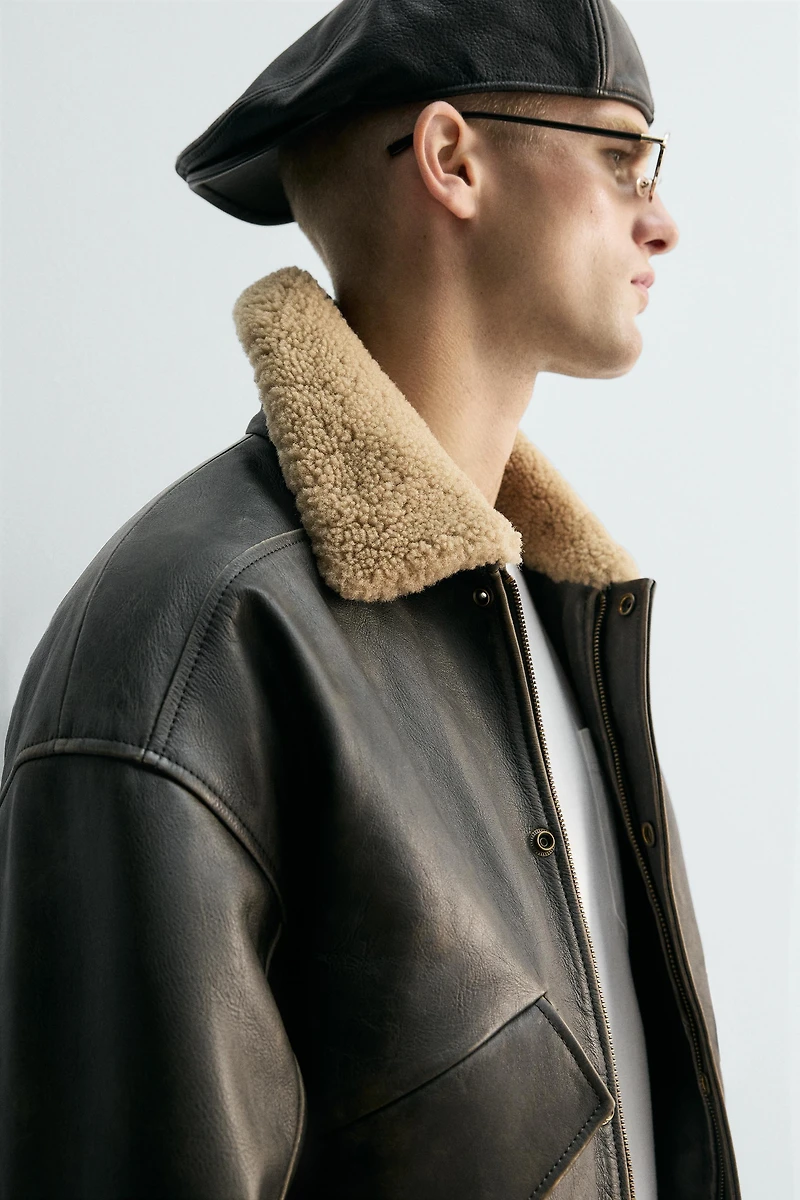 LIMITED EDITION MATCHING COLLAR LEATHER JACKET