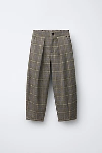 BARREL PLAID PANTS WITH DARTS