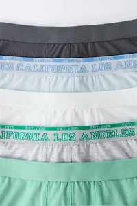 AGES 6-14 / FIVE-PACK OF TEXT PRINT BOXERS