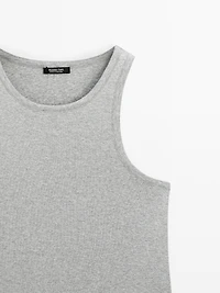 Top scintillant à col rond