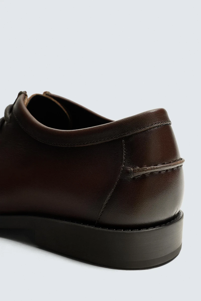 RAISED SEAM LEATHER SHOES