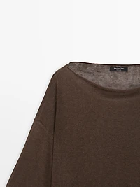 T-shirt en maille col bateau lin