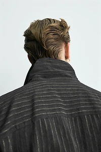 LIMITED EDITION SHINY STRIPED FLOWY SHIRT