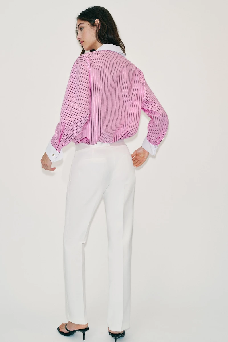 CHEMISE EN POPELINE À RAYURES
