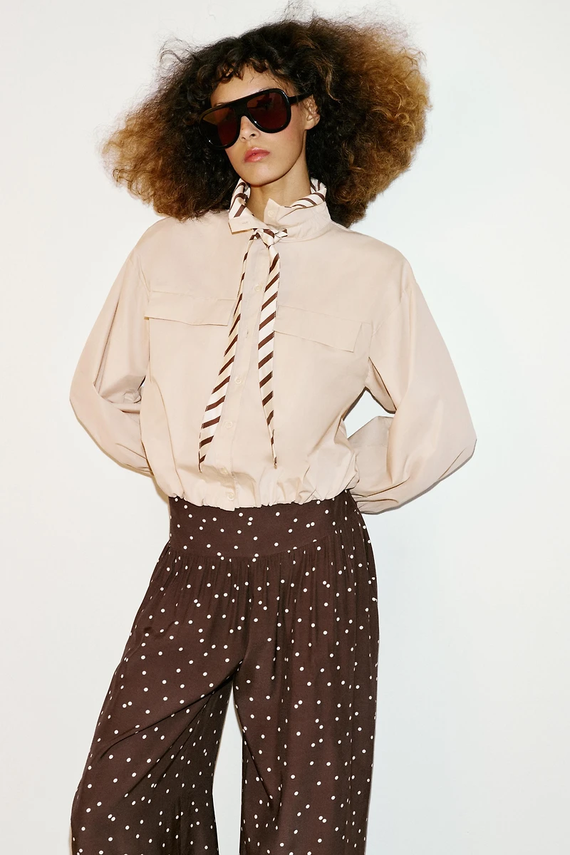 POLKA DOT WIDE LEG PANTS