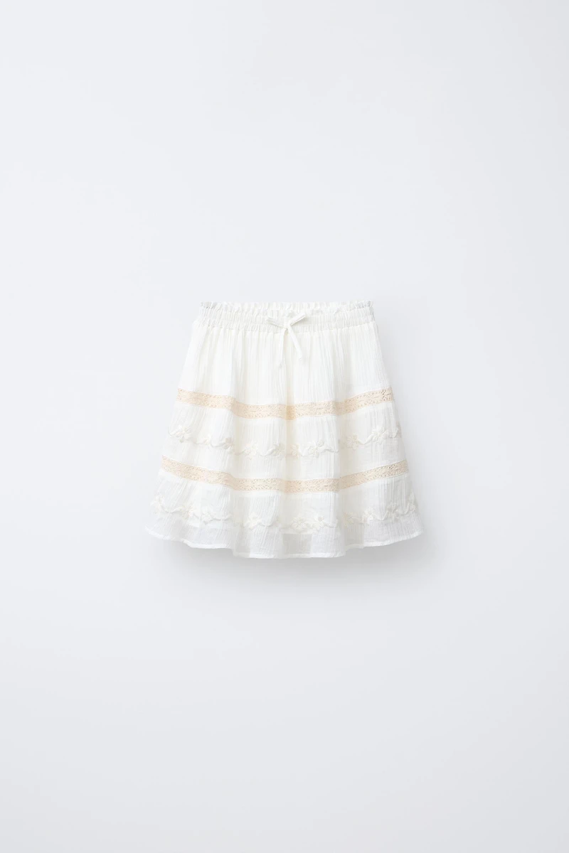 JUPE BRODERIE FLEURS