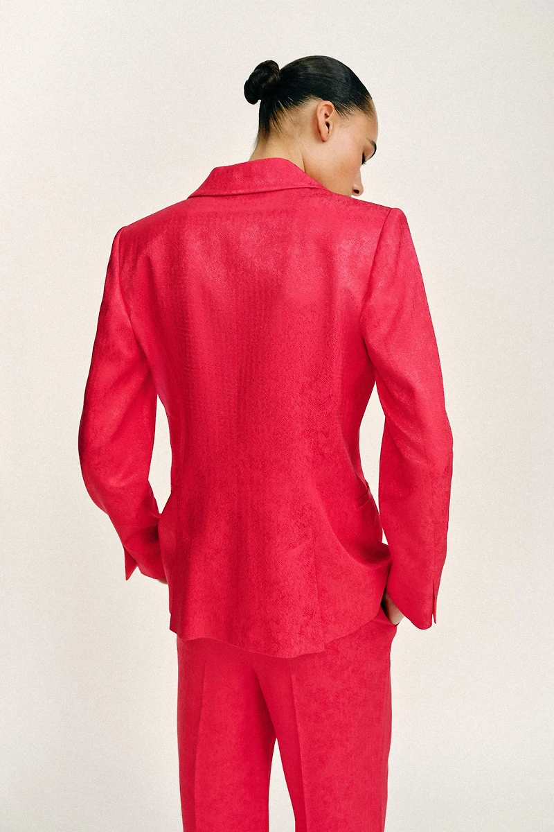 JACQUARD BLAZER WITH SHOULDER PADS