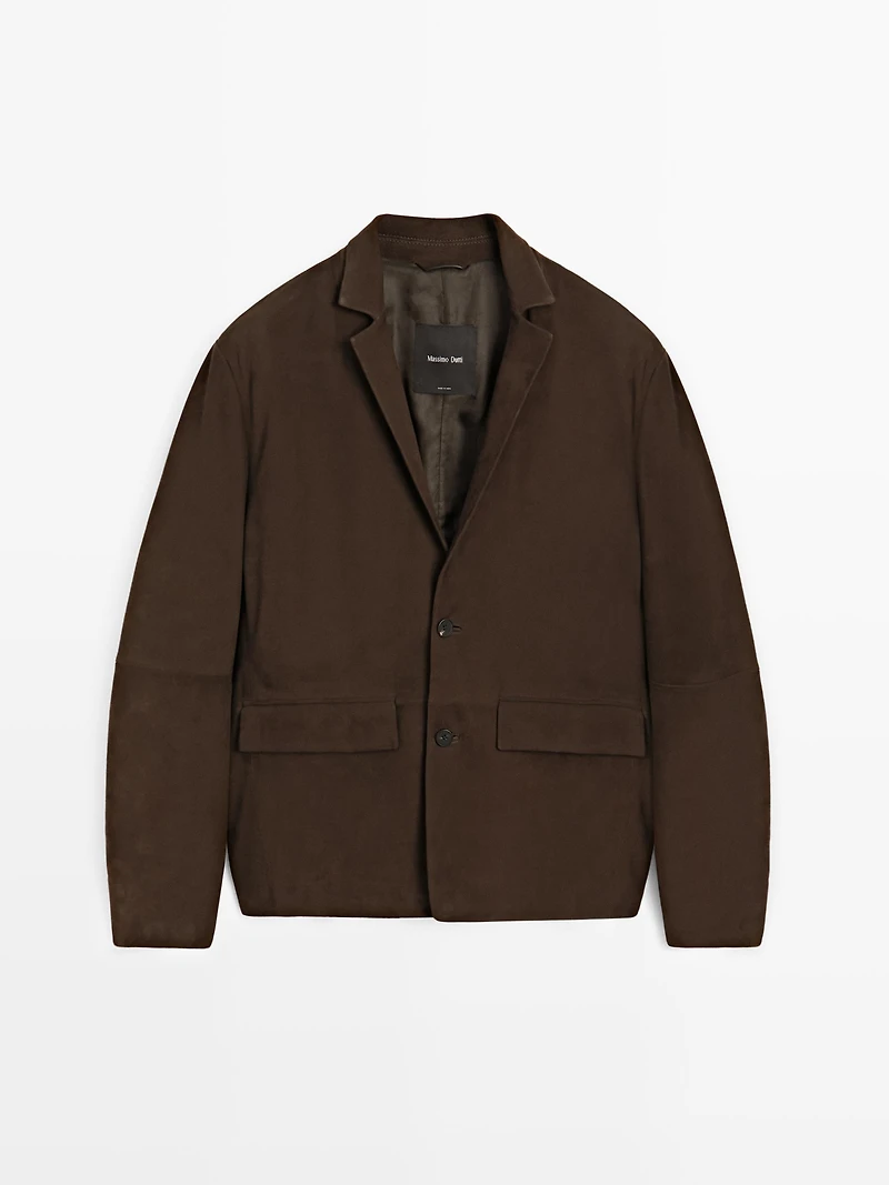 Nubuck leather blazer