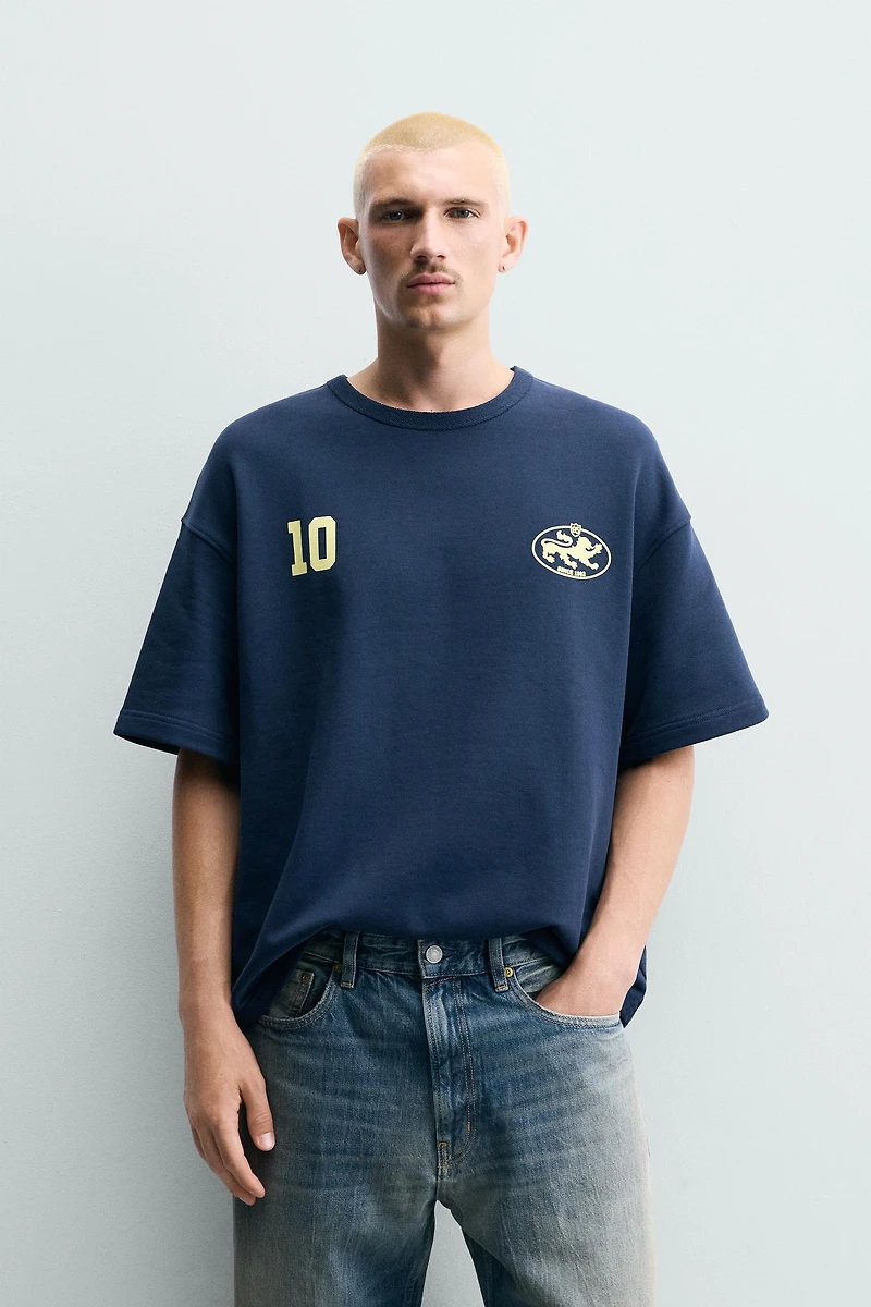 RELAXED FIT COMBINATION PRINT SWEATSHIRT