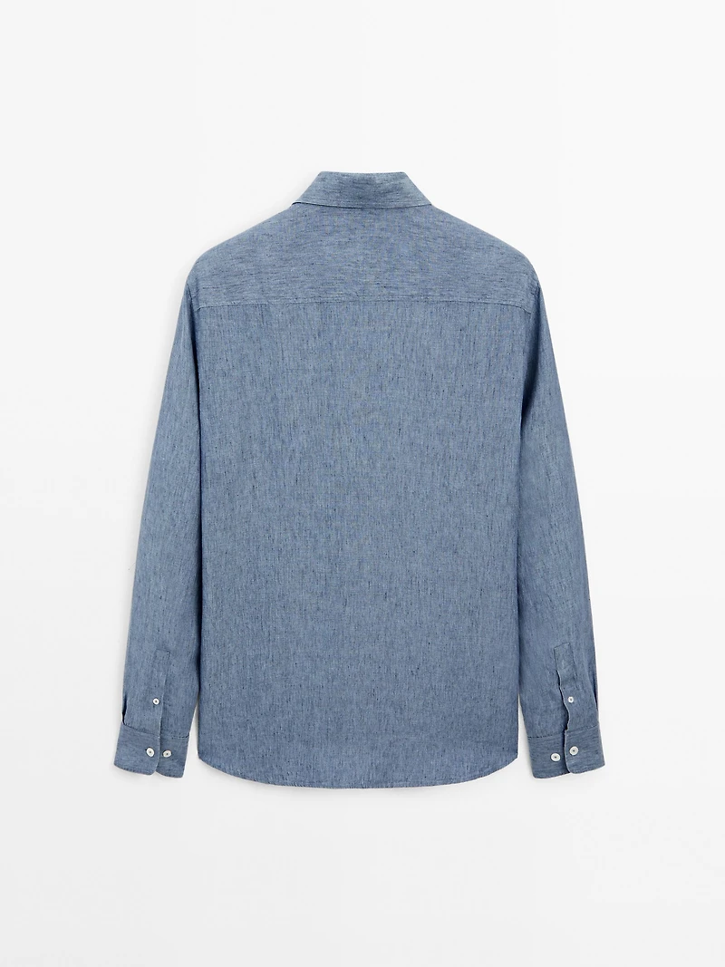 Chemise regular délavée en lin