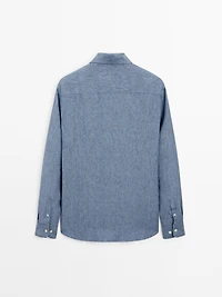 Chemise regular délavée en lin