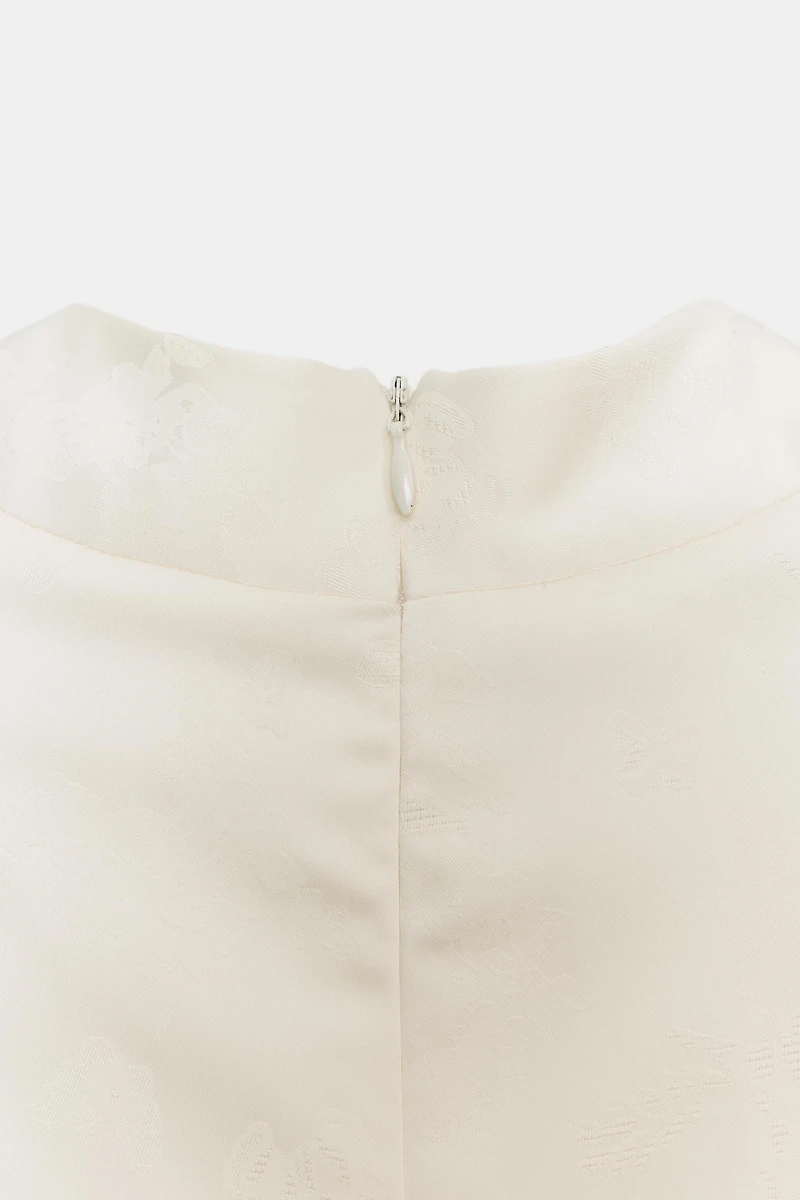 JACQUARD SATIN MINI DRESS WITH BUTTONS