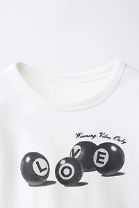 T-SHIRT IMPRIMÉ BOULES DE BILLARD