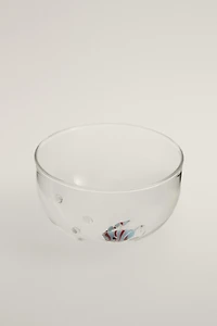 FISH AND BUBBLE BOROSILICATE GLASS BOWL