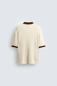 RETRO SOCCER TEXTURED POLO SHIRT