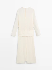 Midi dress with sash belt - STUDIO