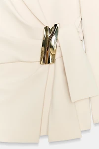 DOUBLE-BREASTED BLAZER WITH BUCKLE
