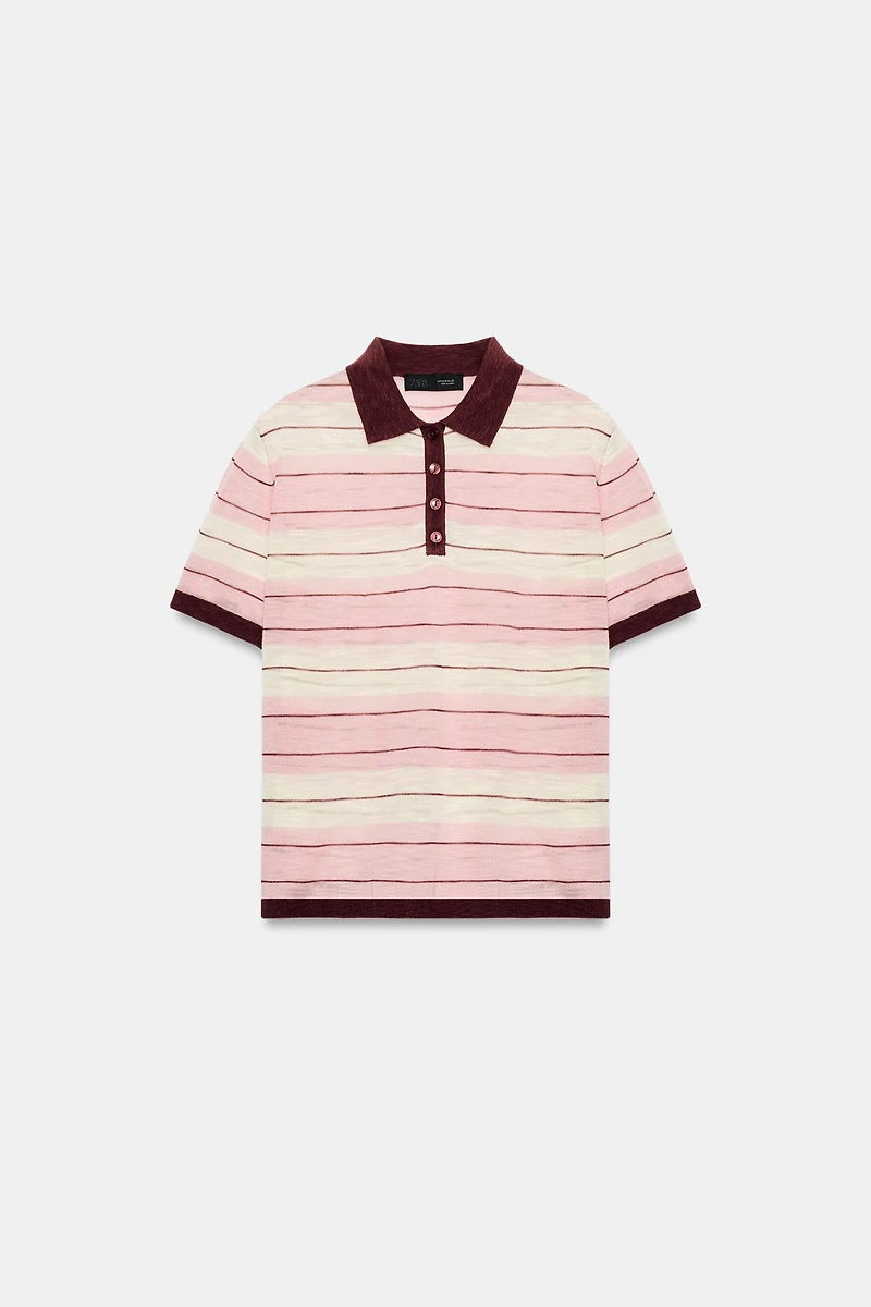 STRIPED KNIT POLO