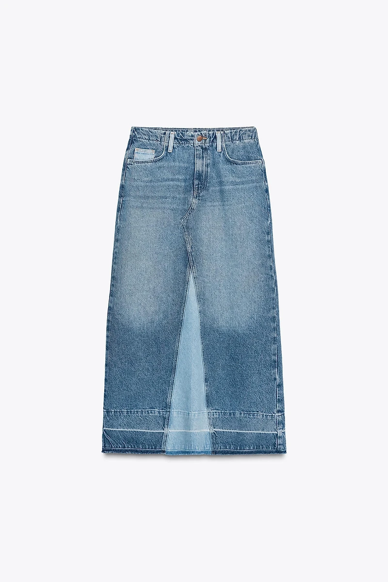 JUPE MIDI EN JEAN COMBINÉ Z1975